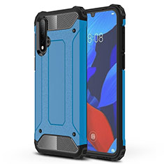 Silicone Matte Finish and Plastic Back Cover Case R02 for Huawei Nova 5 Sky Blue