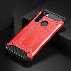 Silicone Matte Finish and Plastic Back Cover Case R02 for Xiaomi Redmi Note 8T Red