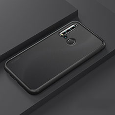 Silicone Matte Finish and Plastic Back Cover Case R03 for Huawei P20 Lite (2019) Black
