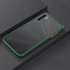 Silicone Matte Finish and Plastic Back Cover Case R03 for Oppo F15 Green