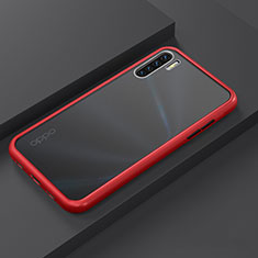 Silicone Matte Finish and Plastic Back Cover Case R03 for Oppo F15 Red