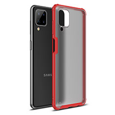 Silicone Matte Finish and Plastic Back Cover Case U01 for Samsung Galaxy A12 5G Red