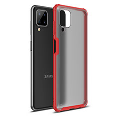 Silicone Matte Finish and Plastic Back Cover Case U01 for Samsung Galaxy M12 Red