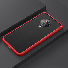 Silicone Matte Finish and Plastic Back Cover Case U01 for Vivo S1 Pro Red
