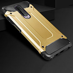 Silicone Matte Finish and Plastic Back Cover Case U01 for Xiaomi Poco X2 Gold