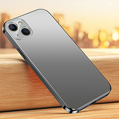 Silicone Matte Finish and Plastic Back Cover Case U02 for Apple iPhone 13 Mini Black