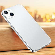 Silicone Matte Finish and Plastic Back Cover Case U02 for Apple iPhone 13 Mini Silver