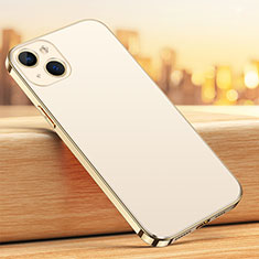 Silicone Matte Finish and Plastic Back Cover Case U02 for Apple iPhone 14 Gold