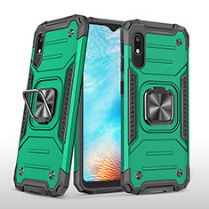 Silicone Matte Finish and Plastic Back Cover Case with Magnetic Finger Ring Stand MQ1 for Samsung Galaxy A10e Midnight Green