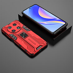 Silicone Matte Finish and Plastic Back Cover Case with Magnetic Stand KC2 for Huawei Enjoy 50 Pro Red