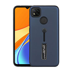 Silicone Matte Finish and Plastic Back Cover Case with Stand A03 for Xiaomi Redmi 9 India Blue