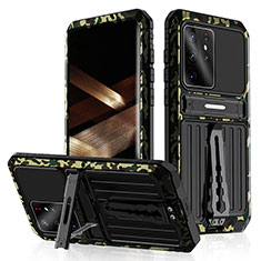 Silicone Matte Finish and Plastic Back Cover Case with Stand for Samsung Galaxy S24 Ultra 5G Mixed