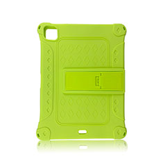 Silicone Matte Finish and Plastic Back Cover Case with Stand H01 for Apple iPad Pro 11 (2021) Green
