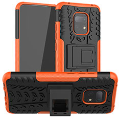Silicone Matte Finish and Plastic Back Cover Case with Stand JX1 for Xiaomi Redmi 10X Pro 5G Orange