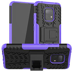 Silicone Matte Finish and Plastic Back Cover Case with Stand JX1 for Xiaomi Redmi 10X Pro 5G Purple