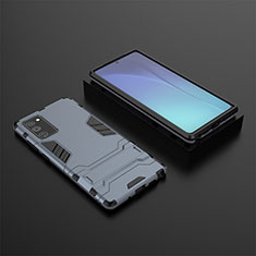 Silicone Matte Finish and Plastic Back Cover Case with Stand KC1 for Samsung Galaxy Note 20 5G Blue