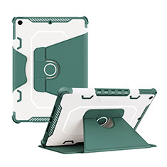 Silicone Matte Finish and Plastic Back Cover Case with Stand L04 for Apple iPad 10.2 (2019) Green