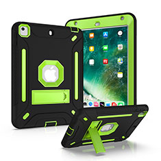 Silicone Matte Finish and Plastic Back Cover Case with Stand YJ1 for Apple iPad Mini 5 (2019) Green