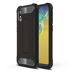 Silicone Matte Finish and Plastic Back Cover Case WL1 for Samsung Galaxy A10e Black