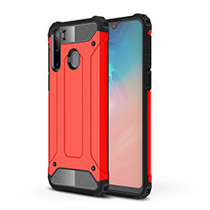 Silicone Matte Finish and Plastic Back Cover Case WL1 for Samsung Galaxy A21 European Red