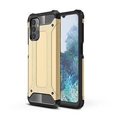 Silicone Matte Finish and Plastic Back Cover Case WL1 for Samsung Galaxy A32 5G Gold