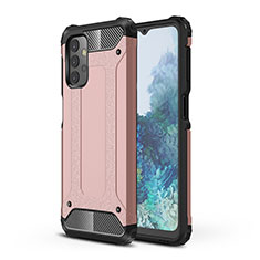 Silicone Matte Finish and Plastic Back Cover Case WL1 for Samsung Galaxy A32 5G Rose Gold