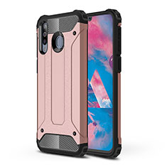 Silicone Matte Finish and Plastic Back Cover Case WL1 for Samsung Galaxy A40s Rose Gold