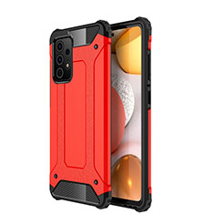 Silicone Matte Finish and Plastic Back Cover Case WL1 for Samsung Galaxy A52 5G Red