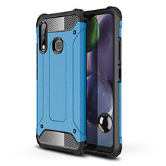Silicone Matte Finish and Plastic Back Cover Case WL1 for Samsung Galaxy A70E Blue