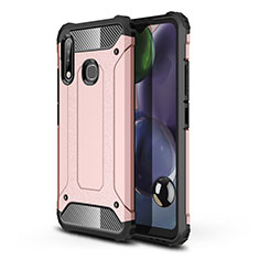 Silicone Matte Finish and Plastic Back Cover Case WL1 for Samsung Galaxy A70E Rose Gold