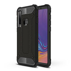 Silicone Matte Finish and Plastic Back Cover Case WL1 for Samsung Galaxy A9s Black