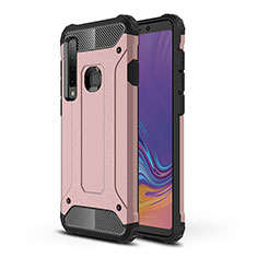 Silicone Matte Finish and Plastic Back Cover Case WL1 for Samsung Galaxy A9s Rose Gold