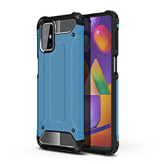Silicone Matte Finish and Plastic Back Cover Case WL1 for Samsung Galaxy M31s Blue