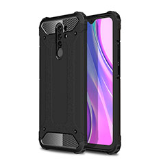 Silicone Matte Finish and Plastic Back Cover Case WL1 for Xiaomi Poco M2 Black