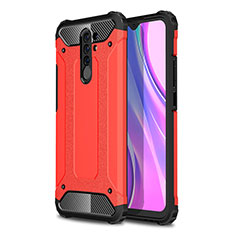 Silicone Matte Finish and Plastic Back Cover Case WL1 for Xiaomi Poco M2 Red