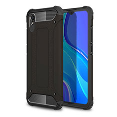 Silicone Matte Finish and Plastic Back Cover Case WL1 for Xiaomi Redmi 9A Black