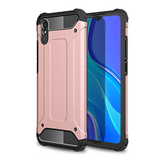 Silicone Matte Finish and Plastic Back Cover Case WL1 for Xiaomi Redmi 9A Rose Gold