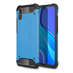 Silicone Matte Finish and Plastic Back Cover Case WL1 for Xiaomi Redmi 9i Blue