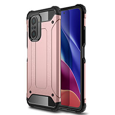 Silicone Matte Finish and Plastic Back Cover Case WL1 for Xiaomi Redmi K40 Pro+ Plus 5G Rose Gold