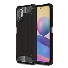 Silicone Matte Finish and Plastic Back Cover Case WL1 for Xiaomi Redmi Note 10 5G Black