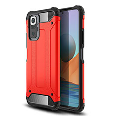 Silicone Matte Finish and Plastic Back Cover Case WL1 for Xiaomi Redmi Note 10 Pro Max Red