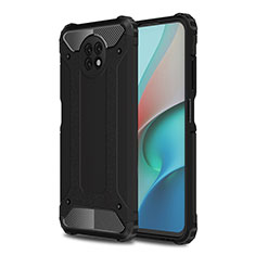 Silicone Matte Finish and Plastic Back Cover Case WL1 for Xiaomi Redmi Note 9 5G Black