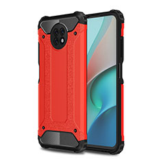 Silicone Matte Finish and Plastic Back Cover Case WL1 for Xiaomi Redmi Note 9 5G Red