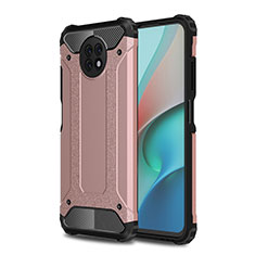 Silicone Matte Finish and Plastic Back Cover Case WL1 for Xiaomi Redmi Note 9 5G Rose Gold