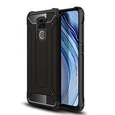 Silicone Matte Finish and Plastic Back Cover Case WL1 for Xiaomi Redmi Note 9 Black