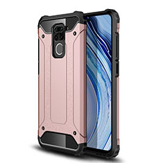 Silicone Matte Finish and Plastic Back Cover Case WL1 for Xiaomi Redmi Note 9 Rose Gold