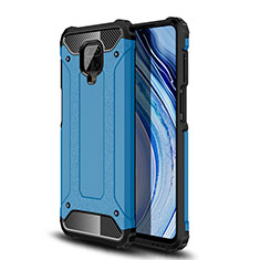 Silicone Matte Finish and Plastic Back Cover Case WL1 for Xiaomi Redmi Note 9S Blue