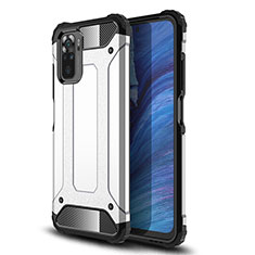 Silicone Matte Finish and Plastic Back Cover Case WL2 for Xiaomi Redmi Note 10S 4G Silver