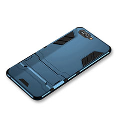 Silicone Matte Finish and Plastic Back Cover with Stand for Huawei Nova 2S Blue