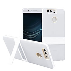 Silicone Matte Finish Stands Case for Huawei P9 White